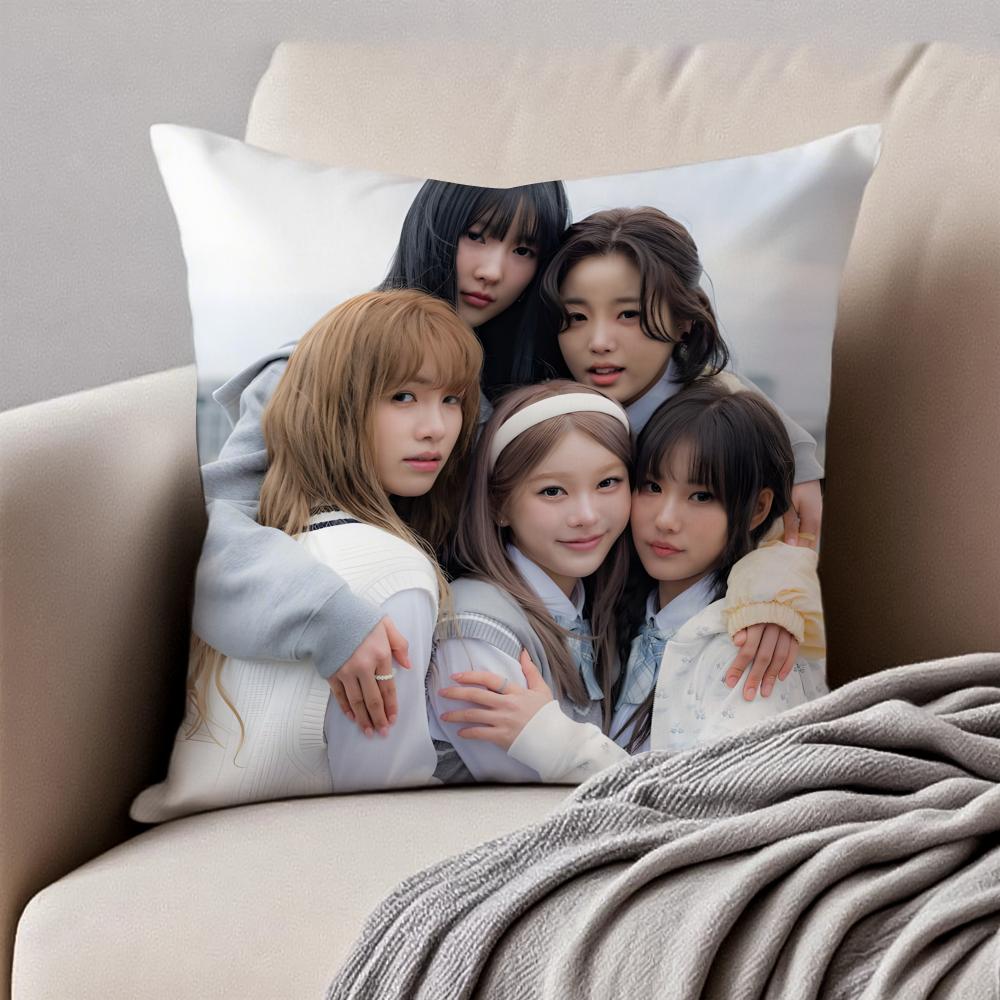 GirlGroup Kpop YYOUNG PPOSSE Cushion Cover Pillowcase Antidustmite Invisible Zipper Short Plush Sofa Cushion