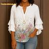Women's Fashion Casual  3/4 Sleeves V Neck Blouses & Shirts