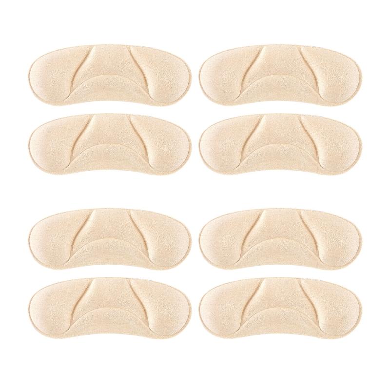 4 Pairs Curved Heel Grip Pads Soft Faux Suedes Sponge Cushions for High Heels Comfort and Pains Relief in Long Standing