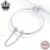 European S925 Sterling Silver Water Ripple Safety Chain Bracelet Accessory
