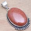 Pendant Red Sunsitara Gemstone Handmade Silver Jewelry 1.75"