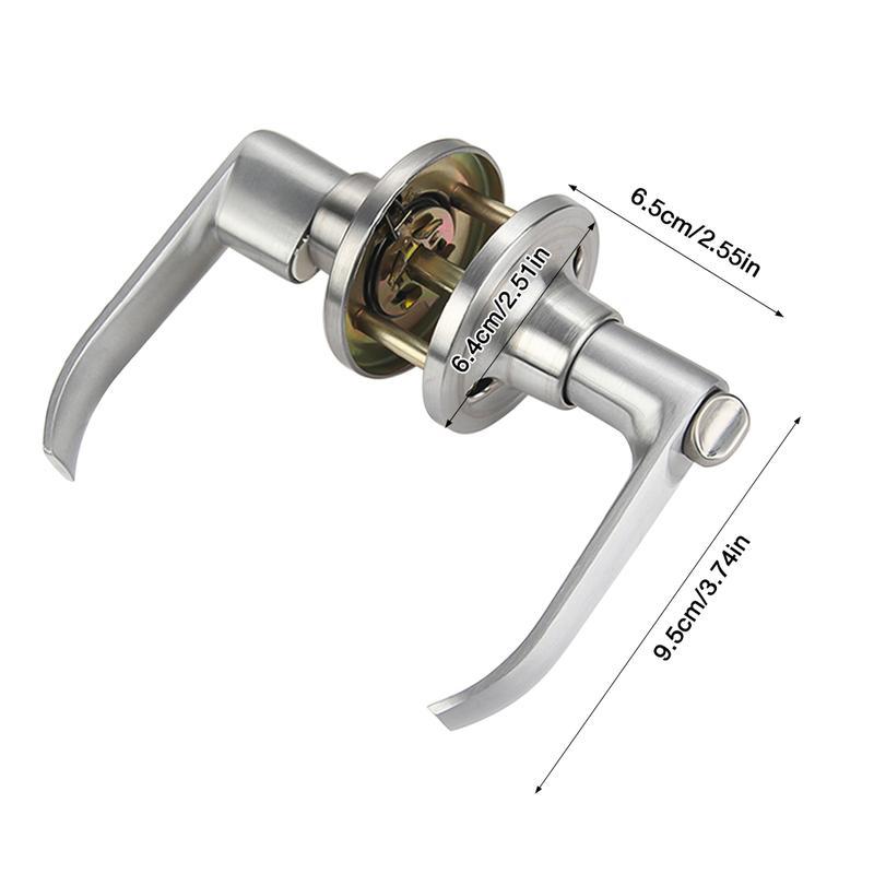 1pc Bedroom Door Lock, Indoor Use, Aluminum Alloy Material, Easy Bedroom Lock Holder, Three Pole Spherical Holder Key