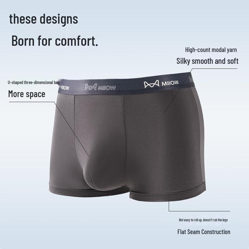 MiiOW Men's Modal Antibacterial Boxer Briefs