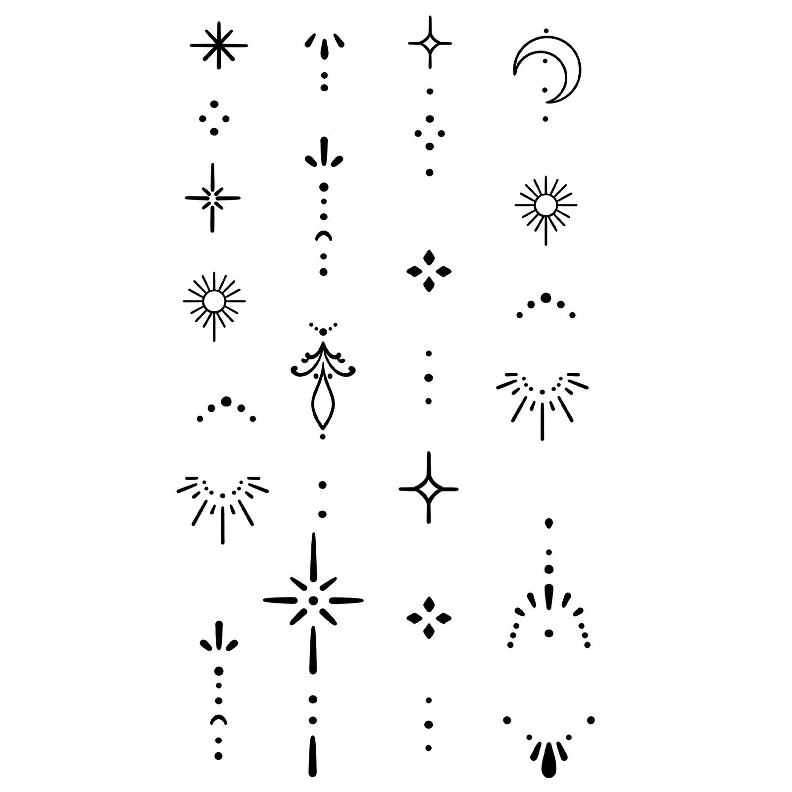 Advanced Sense Darkness Small Picture Finger Butterfly Moon Thorns Totem Spine Arm Tattoo Sticker CA-417