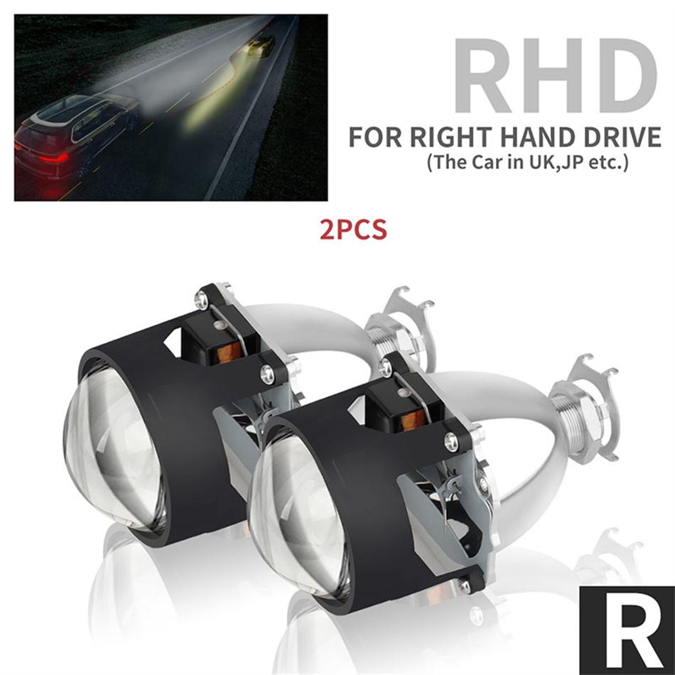 

AILEO 2Pcs 2.5 Inch Mini Bi Xenon HID Projector Headlight Lenses H4 H7 H11 9005 H8 Retrofit Fit Car Head Lamp Gating Gun Shrouds 2pcs RHD