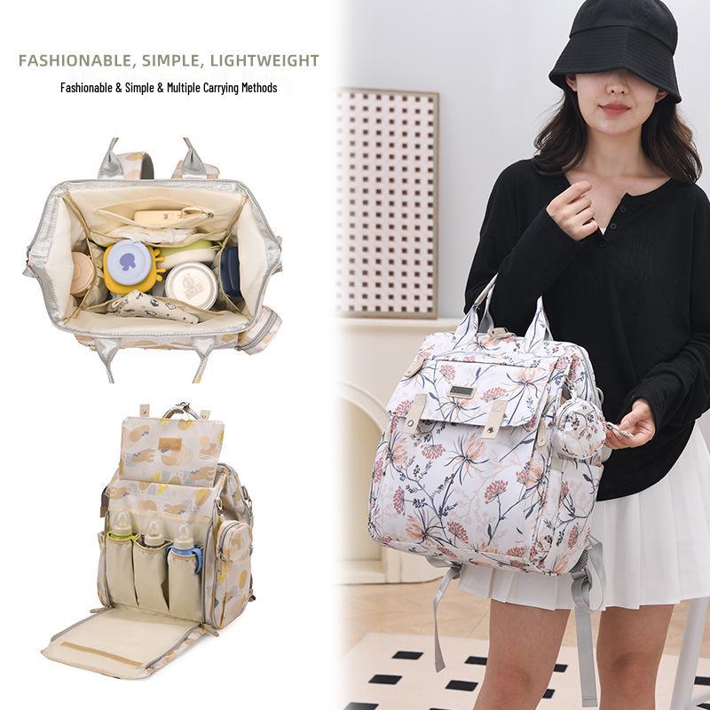 New Large Capacity Mother & Baby Casual Backpack - Fashionable & Portable Double Shoulder Mummy Bag