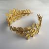 Handmade Pearl & Golden Leaf Bridal Hairpiece - Korean Wedding Headband Accessory