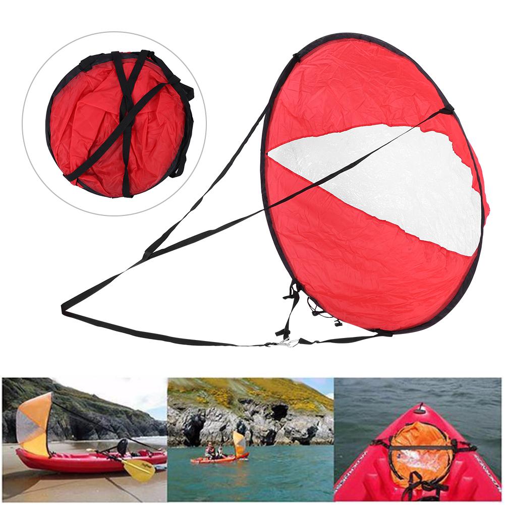 Polyester Taffeta Durable Folding Kayak Wind Sail Transparent Window Canoe Wind Sail Boat Water Sports AccessoryKayak