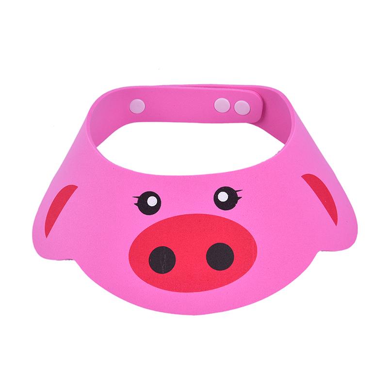 

Дети моют волосы козырьком Шапочка для душа Шампунь для купания для детских шапок розовый