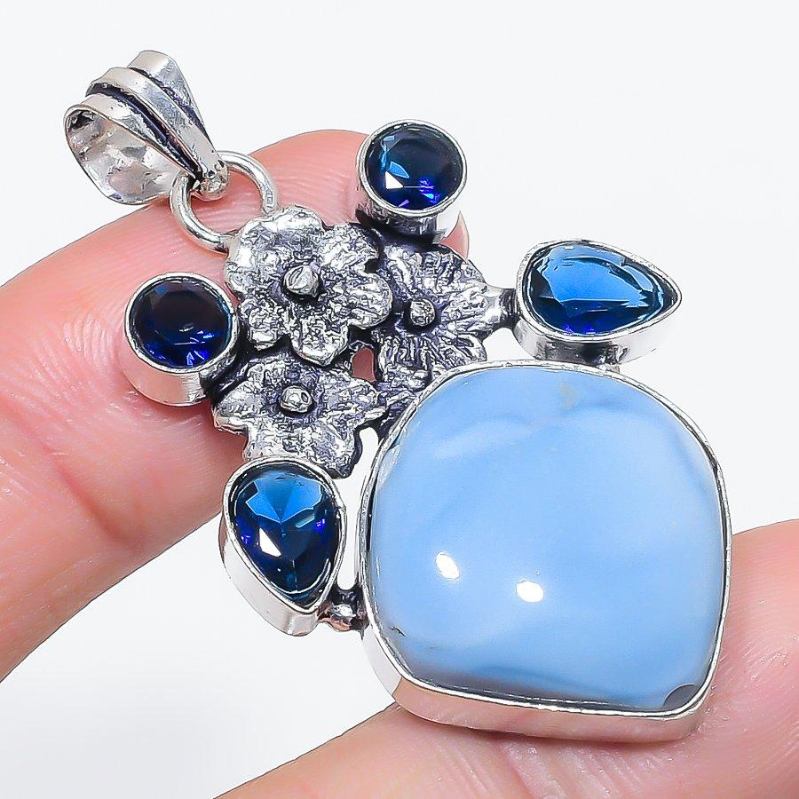 

Owhyee Opal, Topaz Gemstone 925 Sterling Silver Jewelry Pendant 2.05