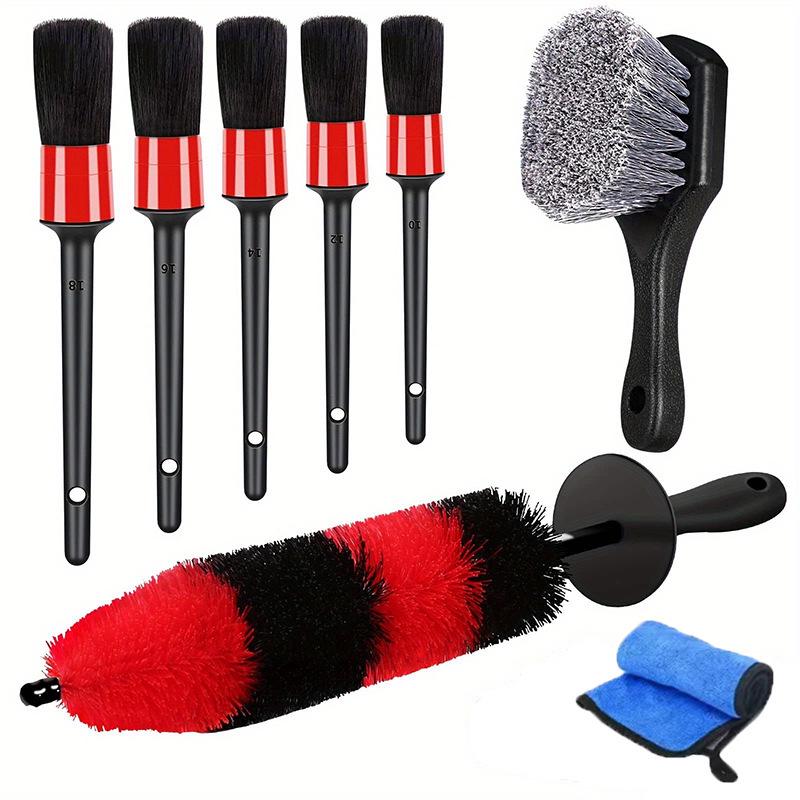 24-Piece Car Cleaning & Polishing Kit: Wheel Hub Brushes & Waxing Tools Set