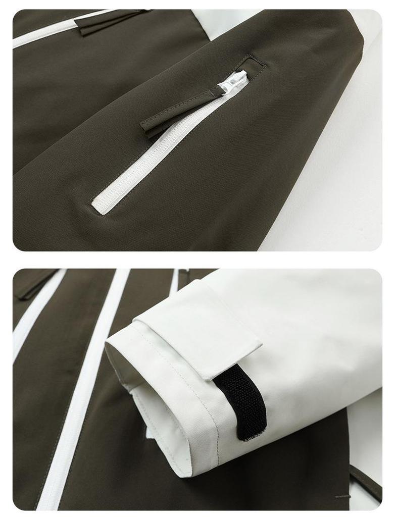 New Women's Windproof Waterproof Hooded Jacket for Mountaineering - Breathable, Wear-Resistant, and Loose-Fit 