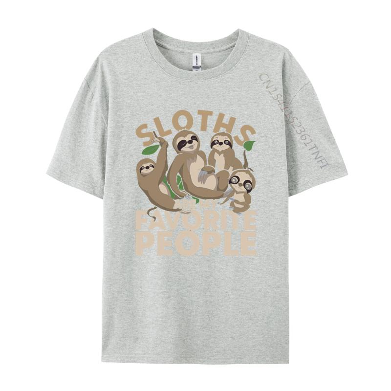 Sloths Are My Favorite People Zoo Animal T Shirt Unisex Pure Cotton Tee Shirt Print Tees Graphic Tshirt Free Shipping