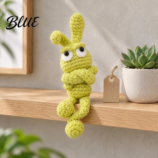 Anniversary Gift for Her Hand-Crocheted Proud Bunny Keychain Cute Handmade Crochet Rabbit Charm Pendant Soft Wool Plush Pendant Multi‑use