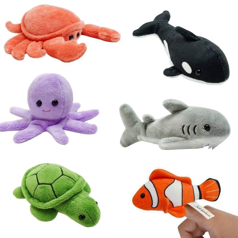 Finger Marine Animal Plush Toy Cartoon Stuffed Doll Room Decoration Kids Gift