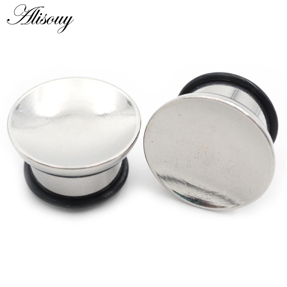 

Alisouy 2 шт. вогнутые полые чашеобразные расклешенные ушные туннели из нержавеющей стали заглушки расширители растяжители датчики пирсинг украшения для тела 14mm серебряный