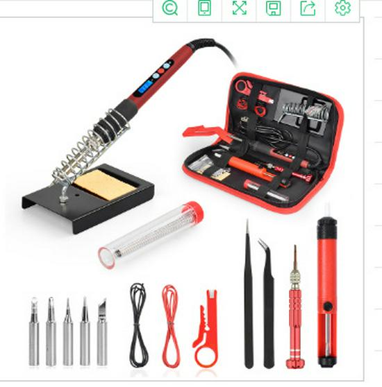 60W Adjustable Temperature LCD Soldering Iron - Fast Heating Ceramic for Circuit Board Repair