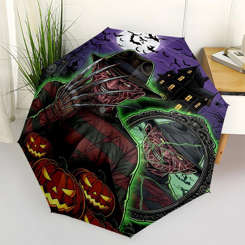 

1pc Halloween Horror Freddy Krueger Pumpkins Umbrella with Plastic Handle,Cartoon Pattern,Suitable for All Seasons Multi-functional Umbrella439