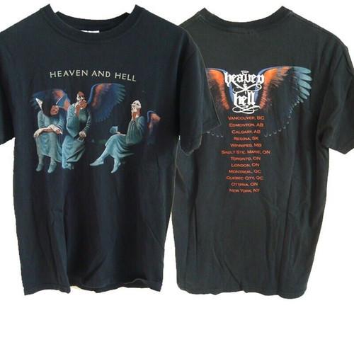 Camiseta Retro de Concierto de Black Sabbath Heaven And Hell Gira Canadiense Camiseta Unisex