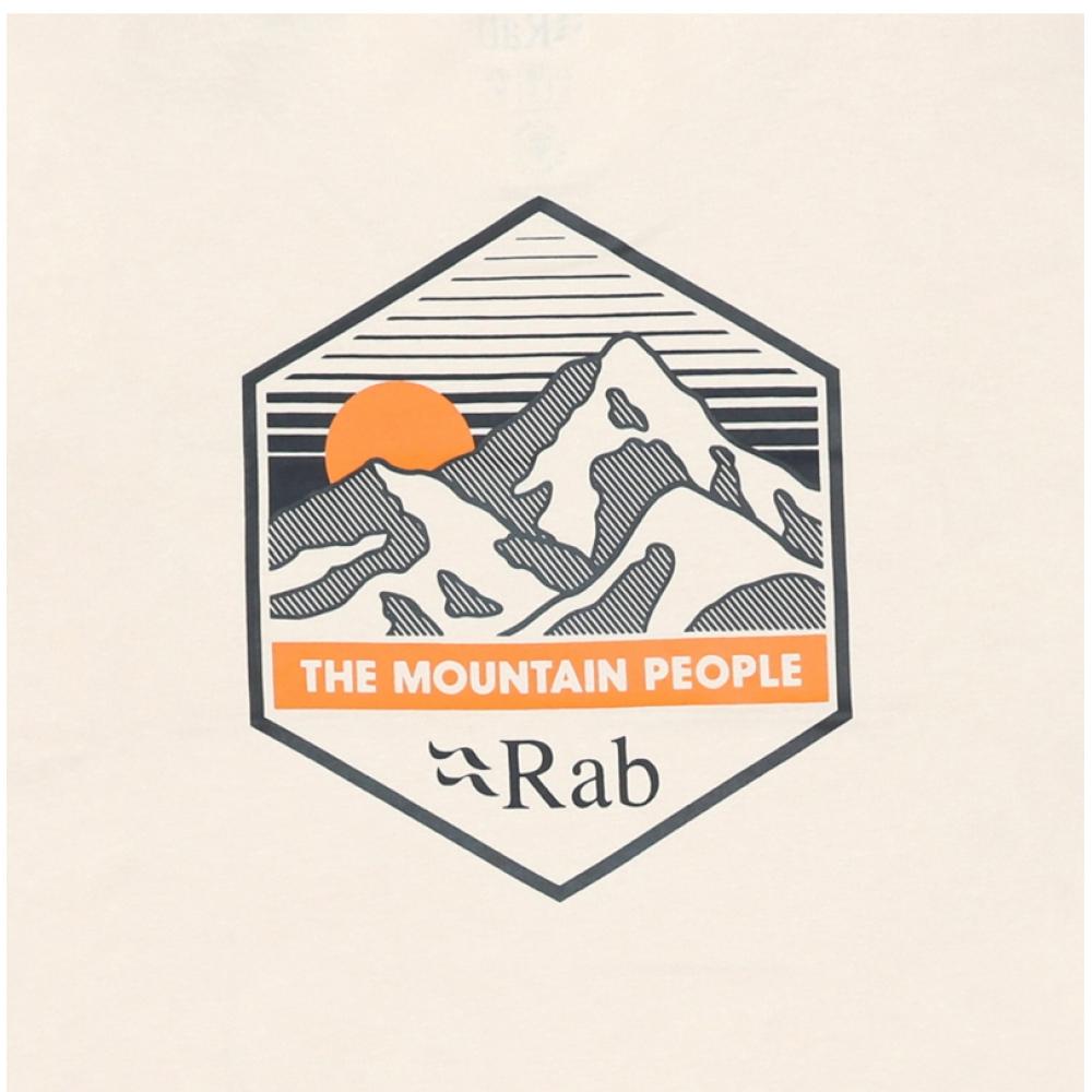 Rab Men S T ShirT STance mounTain Peak Logo Qcb 66 Ecru