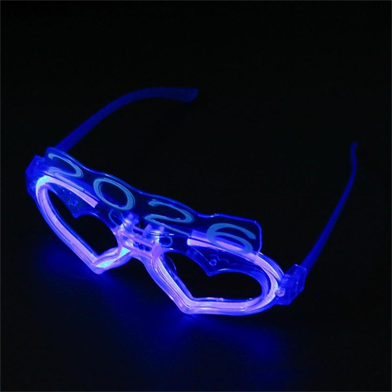 6Pcs Glowing Heart LED Glasses Night Event Party Supplies Reusable Bright Light Comfort Safe Materials