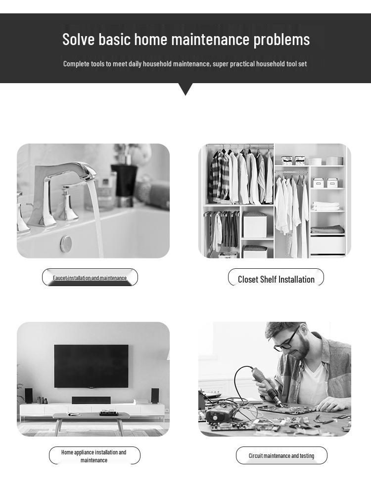 Complete Household Tool Set: Wrenches, Screwdrivers, Pliers, and More