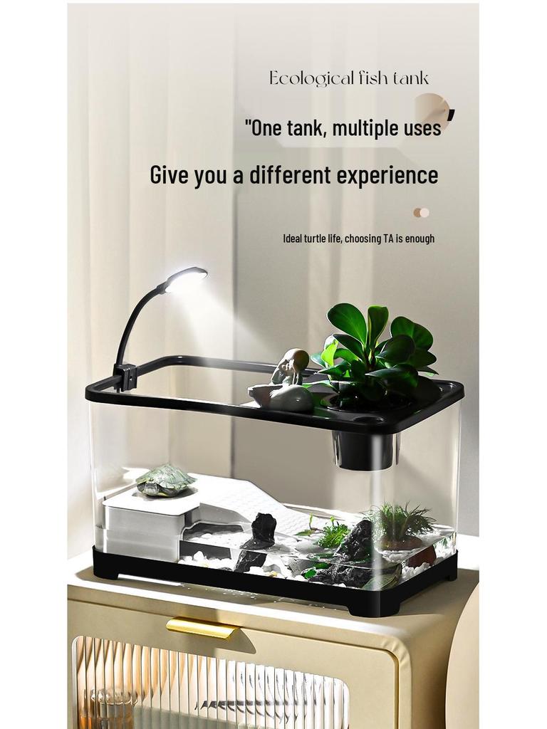 Transparent Plastic Desktop Goldfish Tank for Home Decor - Small & Medium Sizes Available