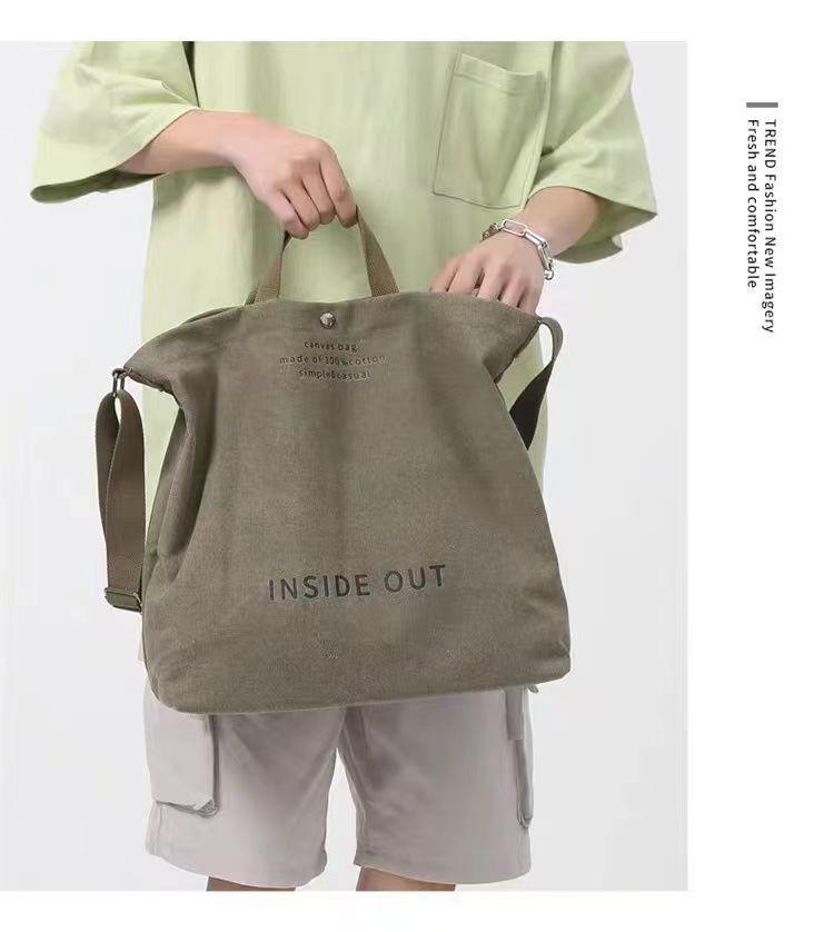 Bolso Bandolera/de Mano de Lona Unisex de Gran Capacidad para Estudiantes, Bolso de Compras o para Tutorías