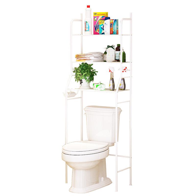 Floor Standing Punch-Free Bathroom Storage Rack for Toilet and Washbasin