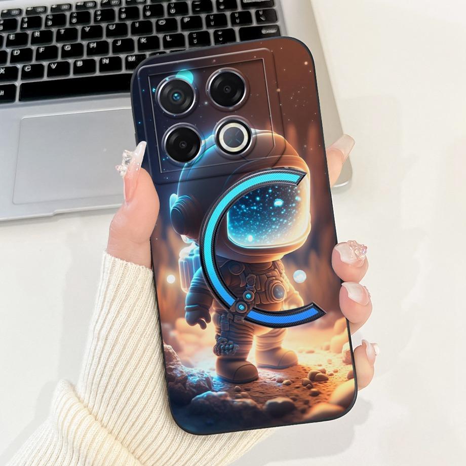 Soft Silicone TPU Matte Funda For Infinix GT 20 Pro / Infinix X6871 GT20Pro Phone Case Back Cover Astronaut Moon Night Painted