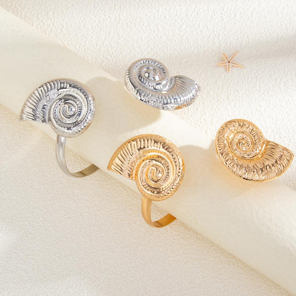 2025 Trendy Starfish Open Cuff Bangles Adjustable Armband Silver Gold Color Punk Flower Conch Geometric Upper Arm Bracelet for Women Beach Jewelry