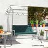 2 Seater Bench Pad Garden Chair Cushion With Back And Ties For Indoor And Outdoor Use 98 X 100 Cm Green