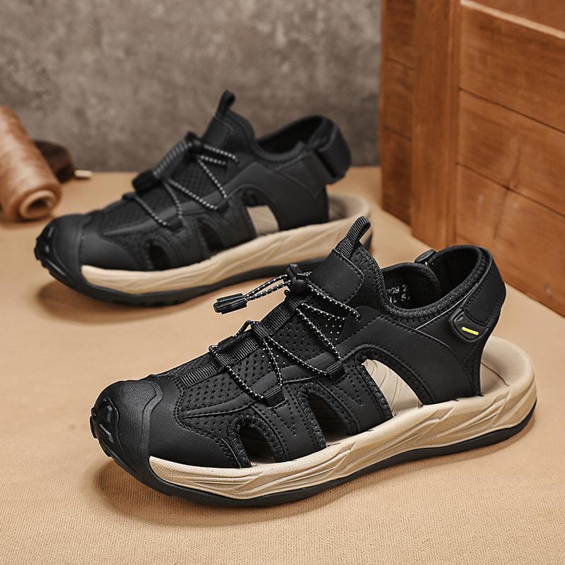 Fashion Handmade Men Sandals Men's Summer Sandals Outdoor Flats Non-Slip Hiking Shoes Men Beach Slippers All-match Casual Sports Shoes