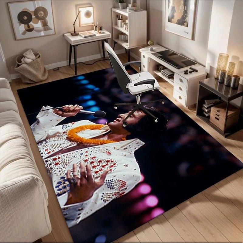 

Elvis Presley Inspired White Jacket with Gold Beads - Rock Star Costume Office Mat Perfect for Home Decor Office Desk Chair Rugs Chair Carp 60cm by 90cm