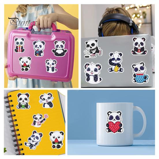 

1 компл. DIY панда алмазная живопись наклейки забавные образовательные ремесла снятие стресса животные круглые алмазные художественные наклейки