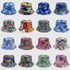 Tie Dye Fisherman Hat Uv Protection Assorted Colors Print Butterfly Cat Leaf Cap