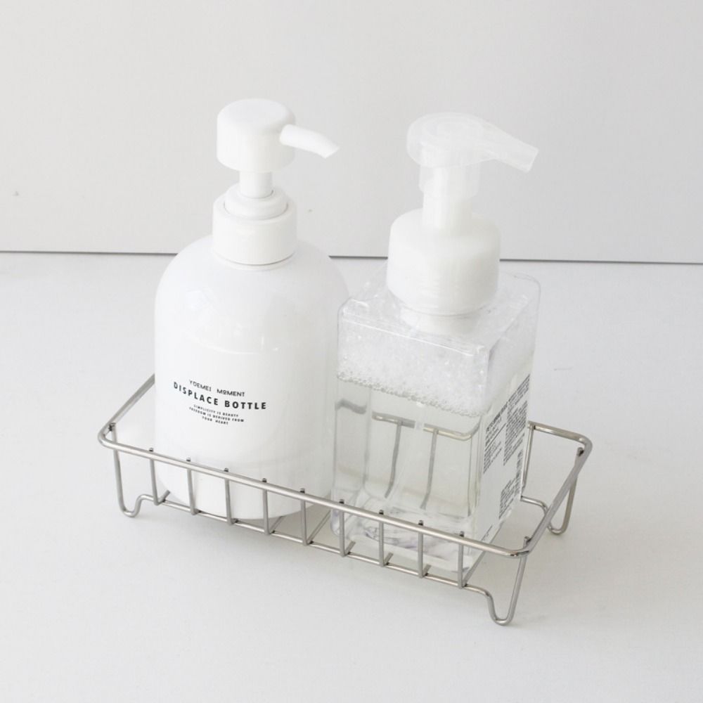 Modern Bathroom Storage Rack Waterproof Stainless Steel Kitchen Storage Stand Hollow Out Large Capacity Soap Dish Holder