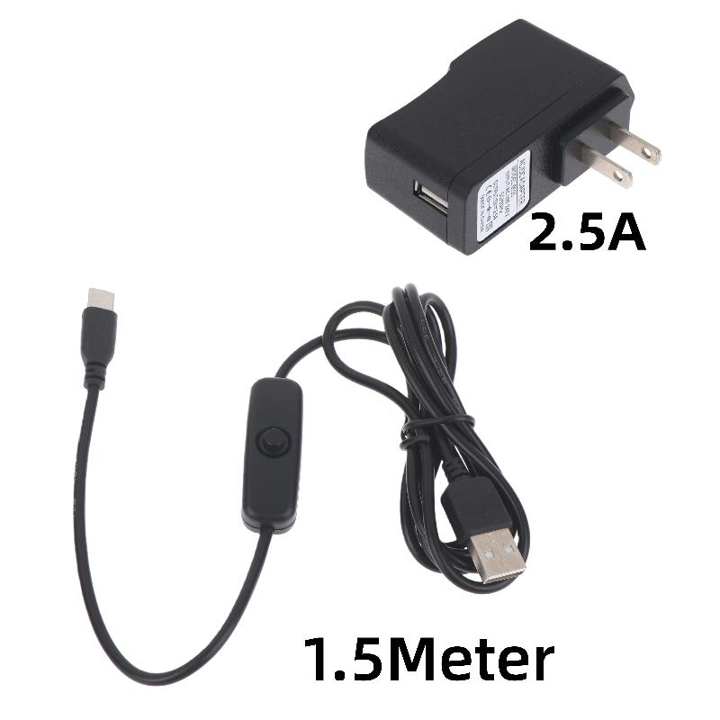 1/2/3 Pcs USB C Extension Cable For Raspberry Pi 3 4 Power Switch USB Male To Type C Male Adapter With On/Off Phone Laptop Parts