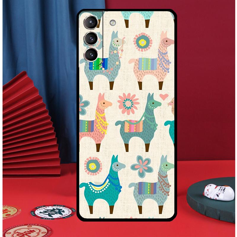 Cartoon Alpaca Llama Phone Case For Samsung Galaxy S25 Ultra S9 S10 S20 S21 S22 Plus S23 FE S24 Ultra Back Cover