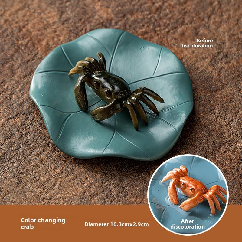 Tea Pet Ornament Household Flushing Color Changing Crab Decoration Ornament Resin Tea Play Nourishing Tea Set Accessories