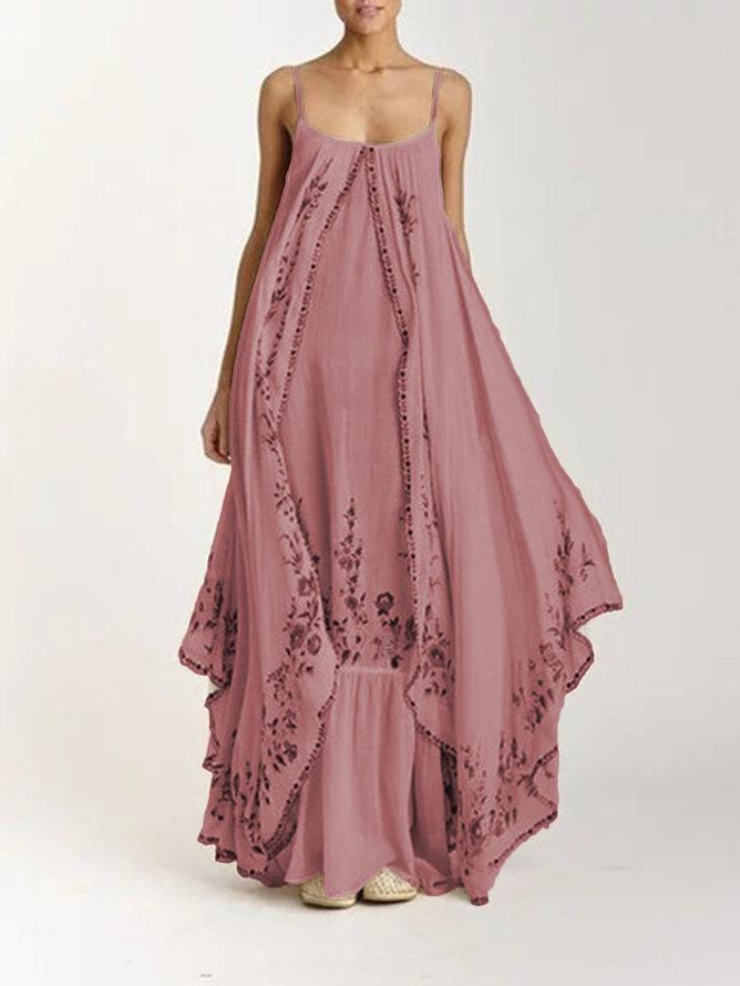 2020 Spring/Summer Women's Floral Maxi Dress with Suspender and Tube Top