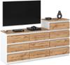 Kommode 10 Schrank 64 Mattweiß / Wotan Eiche