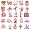 50 Pink Objects Retro Girl Heart Stickers DIY Hand Tent Suitcase Notebook Helmet Stickers Waterproof Stickers