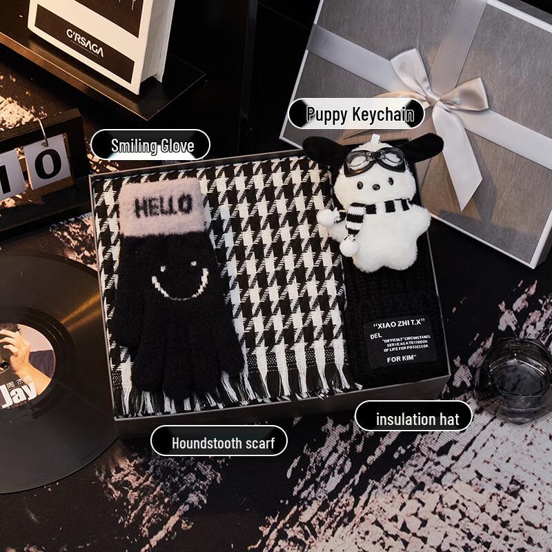 Men s Valentine s Gift Set with Thermos Cup & Houndstooth Accessories 16