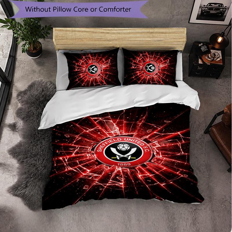 Set Biancheria da Letto Sheffield United Football 3 Pezzi Morbido Set Copripiumino con Federe Set Decorazione Camera da Letto per la Casa