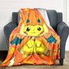 1pc Charmander Flannel Blanket, Soft Skin Friendly with Digital Printing, Various Sizes Available for Family, Friends, Birthday