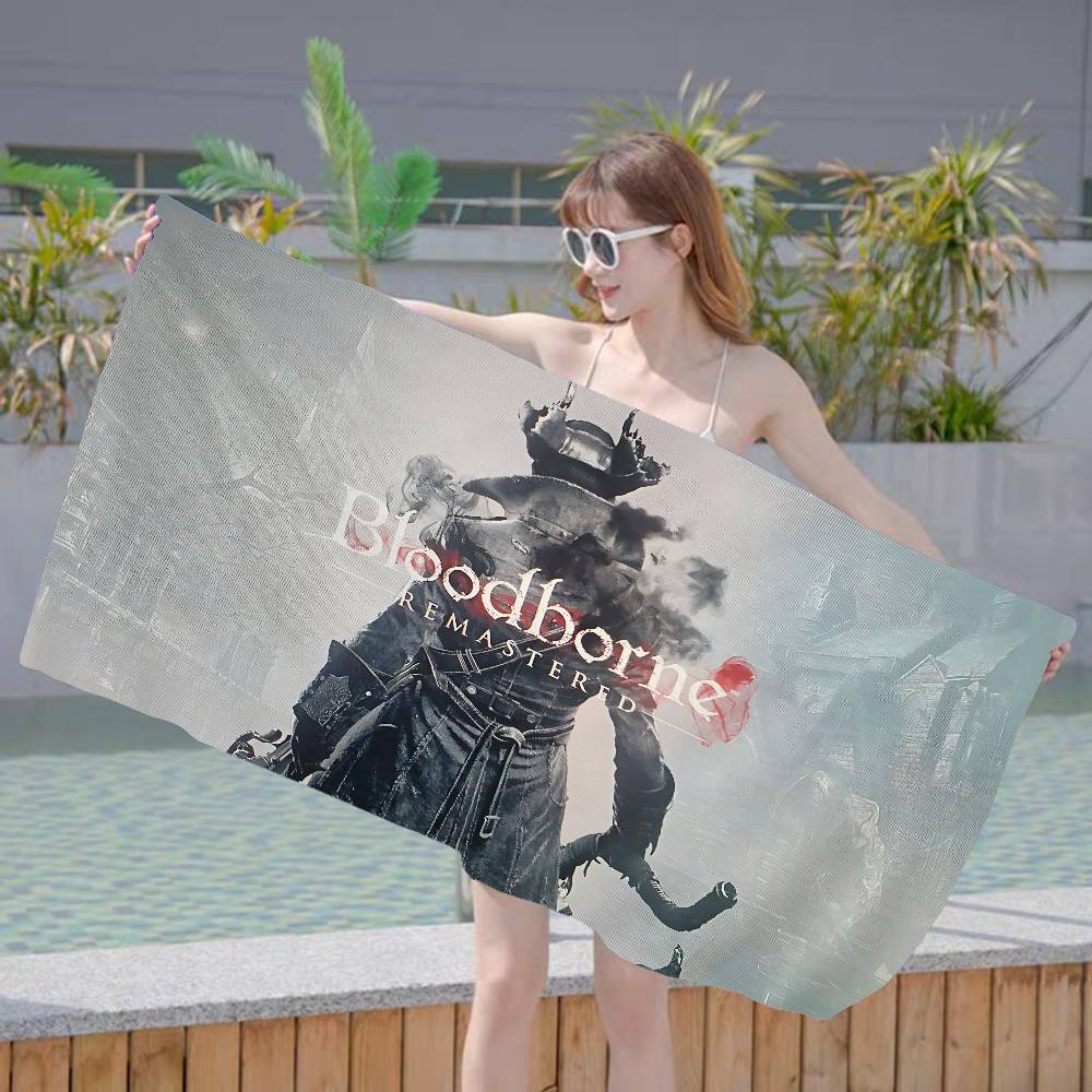 Actionspiel B-Bloodborne Mikrofaser Strandtuch Saugfähig Schnell trocknend Weich Yoga Schwimmen Resort Bergsteigen Handtuch