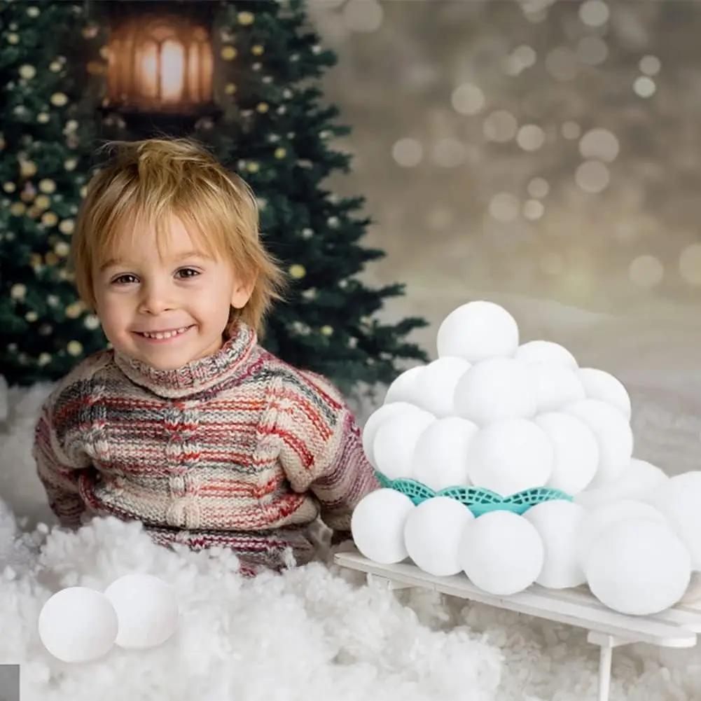 Snow Balls White Fur Pompom Hairball for Xmas Tree Pendant Kids Play Toys Indoor Outdoor Toy Christmas Decoration Snowballs
