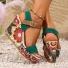 Women Wedges Sandals Print Random Platform Slippers 2026 New Summer Fashion Sandals Women Walking High Heels Shoes for Women