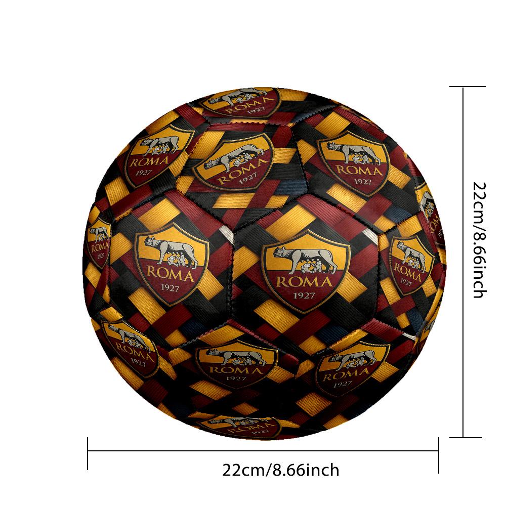 AS Roma Klub Piłkarski Rozmiar Halowy 5 Piłka Nożna Kolorowa Szyta Maszynowo PVC Gotowa na Zawody Wytrzymała Wysoko Odbijająca